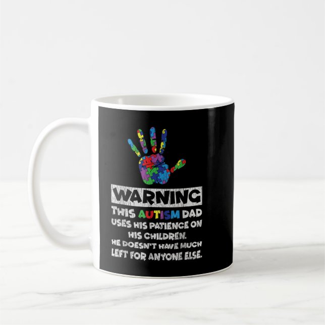 Autism Pappa Far Son Dotter Autistic Kid Autism Kaffemugg (Vänster)