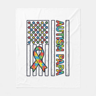 Autism Pappa Flagga Band Puzzle Bit T-Shirt Design Fleecefilt