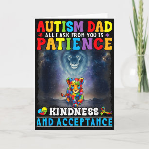 Autism Pappa Lejon Unge Galax Tålamod Vänlighet Ac Kort