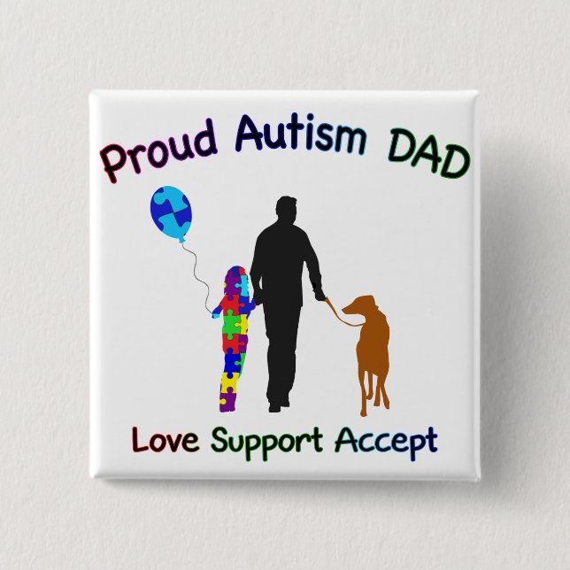 Autism Pappa med Hund Knapp (Framsida)