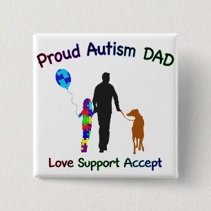 Autism Pappa med Hund Knapp