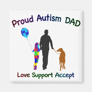 Autism Pappa med Hund Magnet
