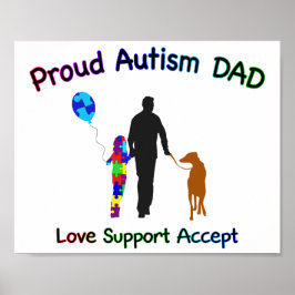 Autism Pappa med Hund Poster