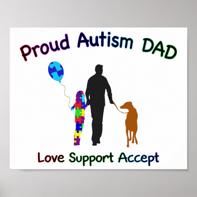 Autism Pappa med Hund Poster (Framsidan)