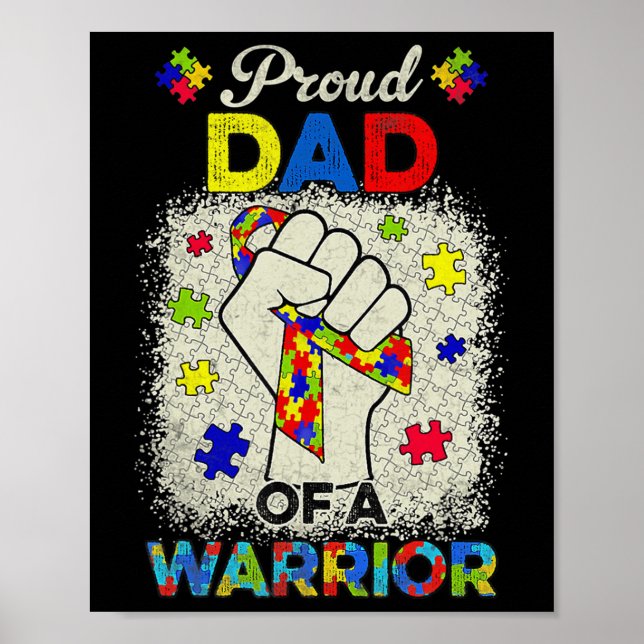 Autism Pappa of Autism Awareness Warrior Support A Poster (Framsidan)