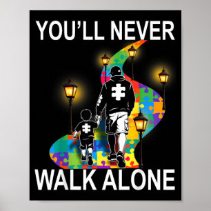 Autism Pappa Stöd Ensam Pussel Du Kommer Aldrig Gå Poster