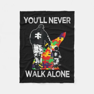 Autism Pappa Support Ensam Puzzle Youll Walk Fleecefilt