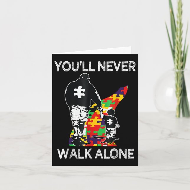 Autism Pappa Support Ensam Puzzle Youll Walk Kort (Framsida)