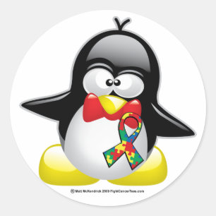 Autism Penguin Runt Klistermärke