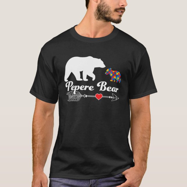 Autism Pepere Bear Puzzle Autism Awareness Autisti T Shirt (Framsida)