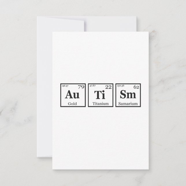Autism Periodic Bord Inslag Autism Awareness Tack Kort (Framsida)