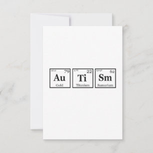 Autism Periodic Bord Inslag Autism Awareness Tack Kort