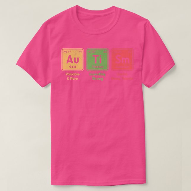Autism Periodic Bord Inslag Stavning Autistic B T Shirt (Design framsida)