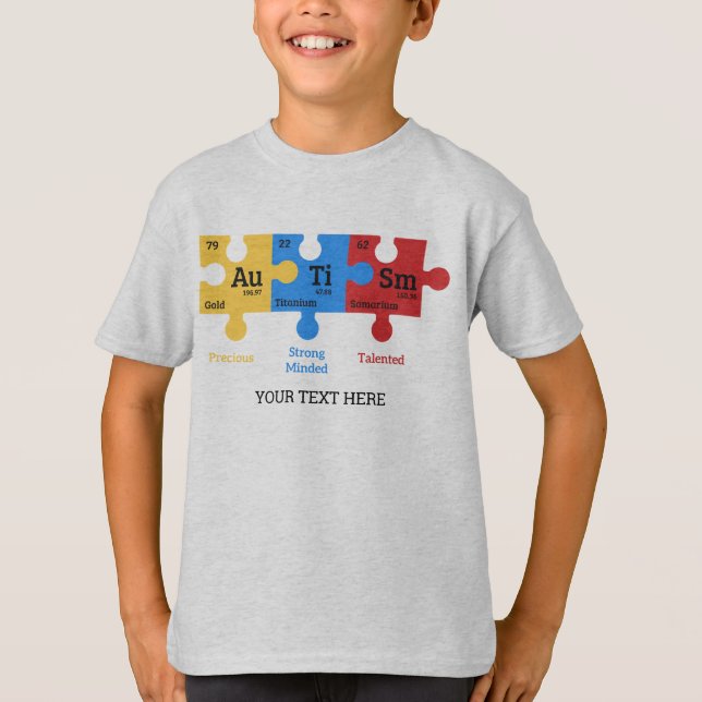 Autism Periodic Bord Inslag T Shirt (Framsida)