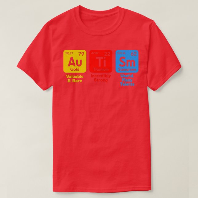 Autism periodisk bord 2 t shirt (Design framsida)