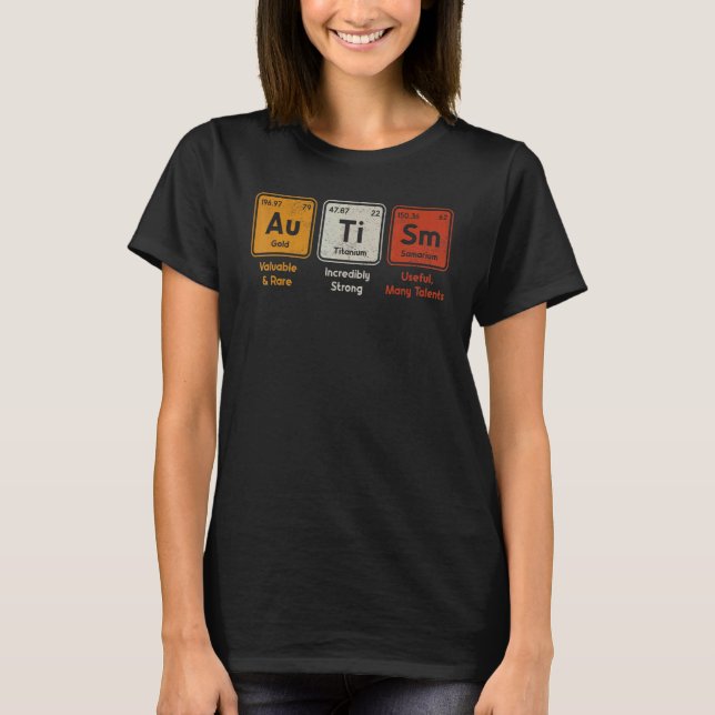 Autism Periodiska Systemet Element Stavning Autist T Shirt (Framsida)