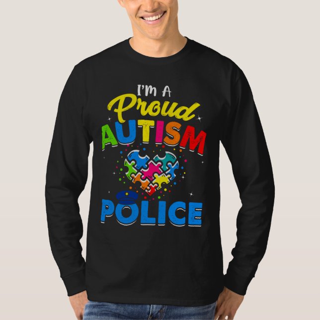 Autism-polisens medvetandegörande accepteras stöd  t shirt (Framsida)