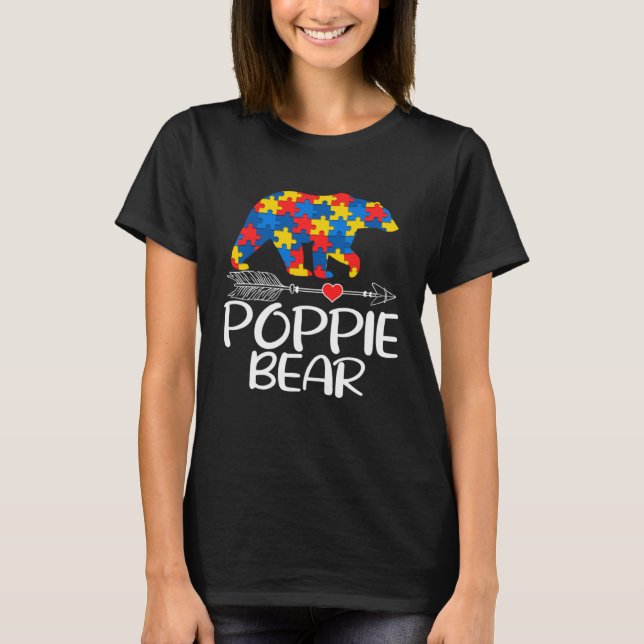 Autism Poppie Bear Autistic Support Autism Awarene T Shirt (Framsida)