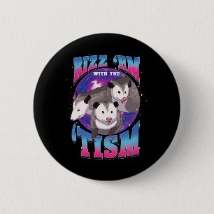 Autism Possum Älskare Gift Rizz Em med Tismen-Roli Knapp