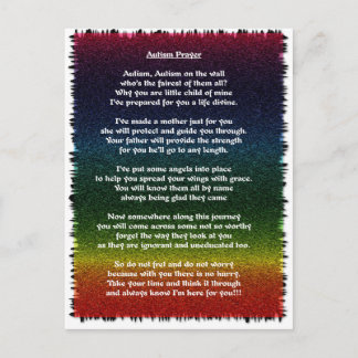 Autism Prayer Multifärgat Vykort