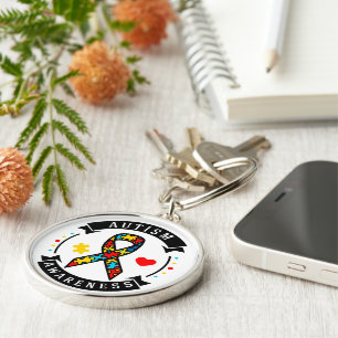 Autism - Premium Round Keychain Rund Silverfärgad Nyckelring