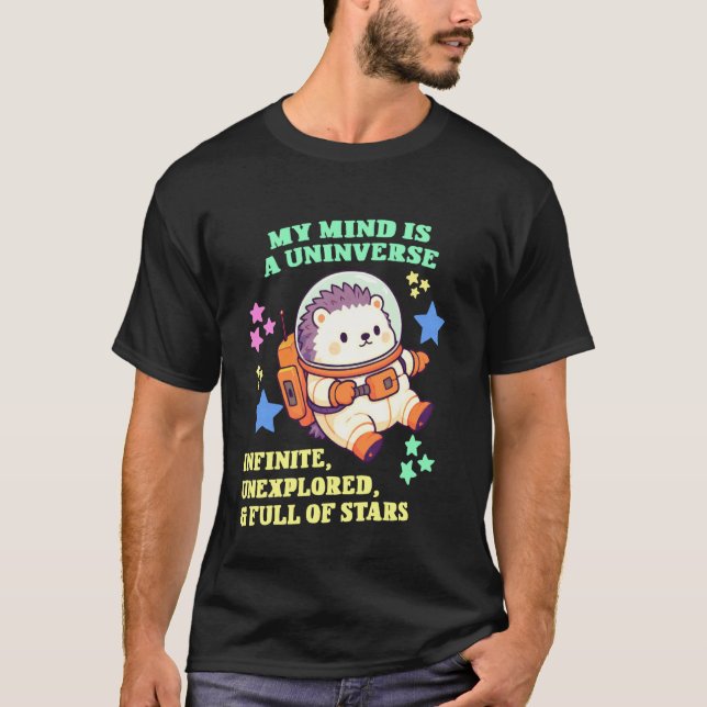 Autism Pride Igelkott Astronaut- Chibi Igelkott 1 T Shirt (Framsida)
