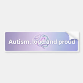 Autism Pride Loud & Proud Modern Purple Bildekal