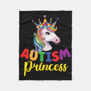 Autism Princess Cute Unicorn DaughGirl Autism Fleecefilt