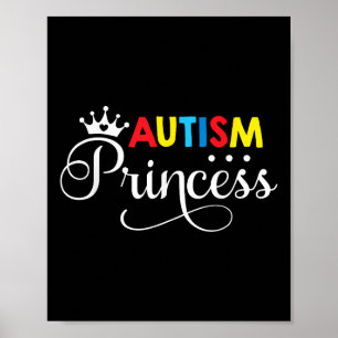 Autism Princess Dotter Familj Autistic Kids Awar Poster