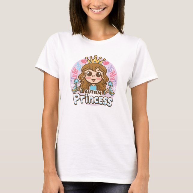 Autism Princess T-Shirt - Cute Empowerment Autism  (Framsida)