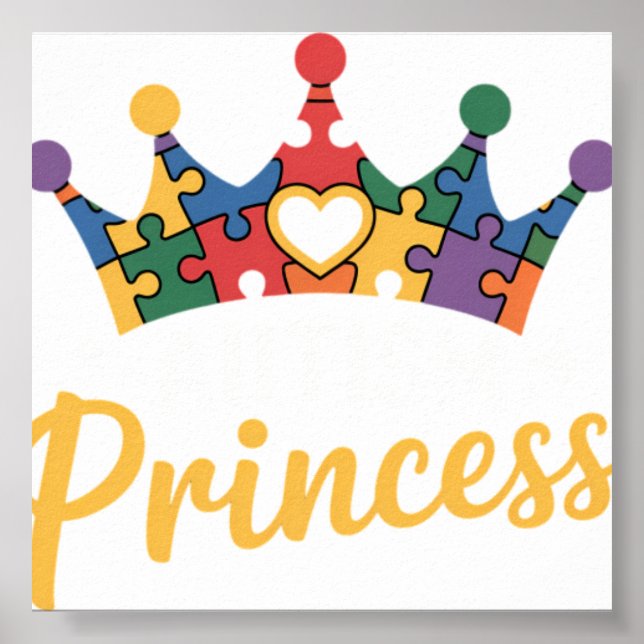 Autism Prinsessa Dotter Autism Medvetenhet Poster (Framsidan)
