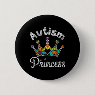Autism Prinsessa Dotter Familj Autism Medvetenhet Knapp