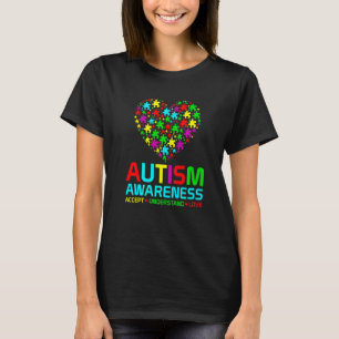 Autism Pussel Hjärtat Kärlek Acceptera Förstå Auti T Shirt