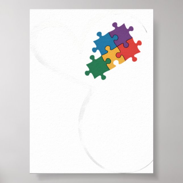 Autism Pussel Kärlek Autism Medvetenhet Poster (Framsidan)