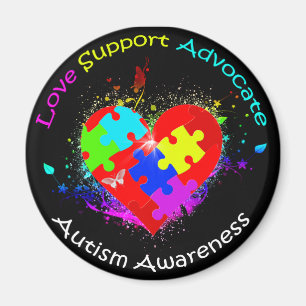 Autism Pussel på hjärtat Magnet