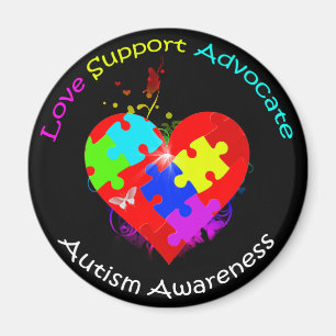 Autism Pussel på hjärtat Magnet