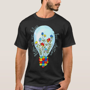 Autism Pusselband Lys Upp Det Blått För Autism A T Shirt