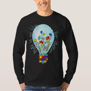 Autism Pusselband Lys Upp Det Blått För Autism A T Shirt