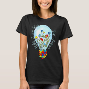 Autism Pusselband Lys Upp Det Blått För Autism A T Shirt