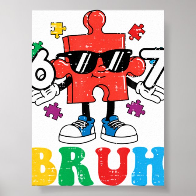 Autism Puzzle 6 7 Hand Bru Poster (Framsidan)