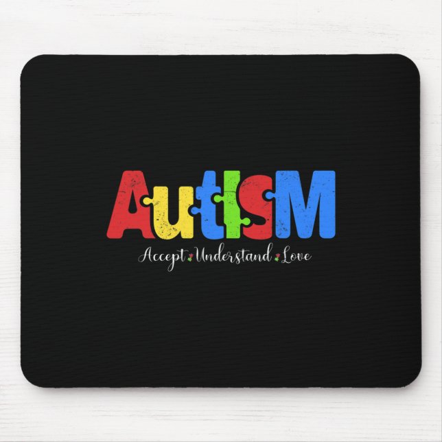Autism Puzzle Accepterar Kärlek Autism Awaren Musmatta (Framsidan)