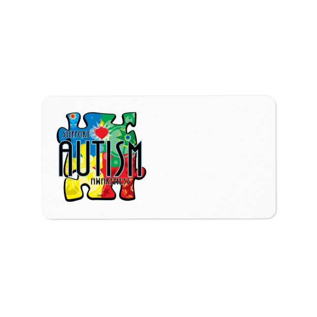 Autism Puzzle Adressetikett (Framsidan)