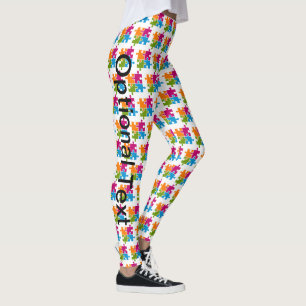 Autism Puzzle Biet Awareness Support Cute Walk 1K Leggings