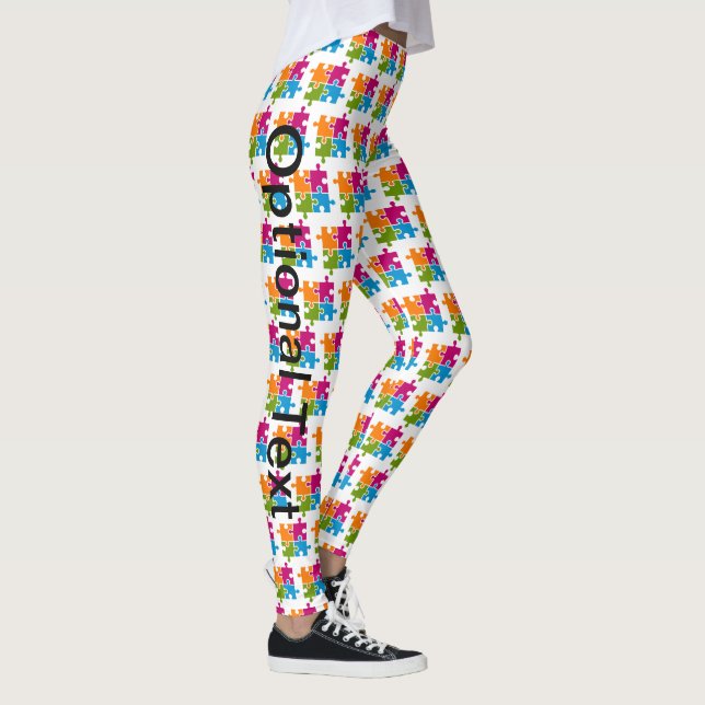Autism Puzzle Biet Awareness Support Cute Walk 1K Leggings (Höger)