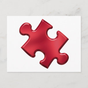 Autism Puzzle Biet Red Vykort
