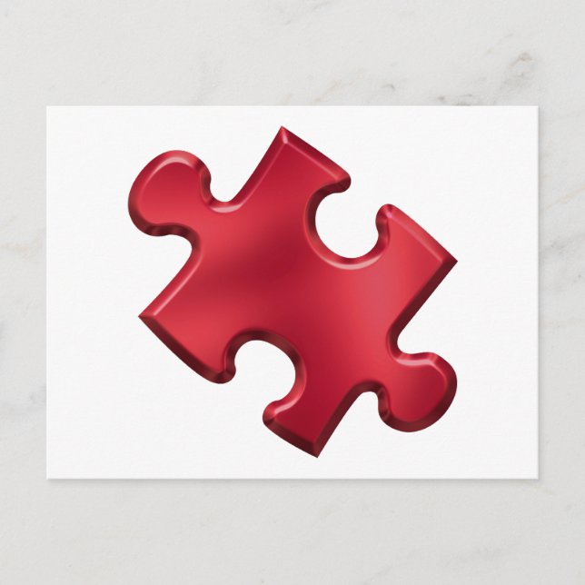 Autism Puzzle Biet Red Vykort (Framsida)