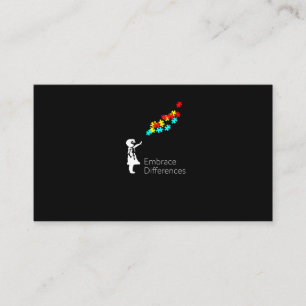 Autism Puzzle Biet Tshirt Autism-medvetande Visitkort
