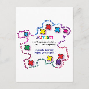 Autism Puzzle Biet Vykort