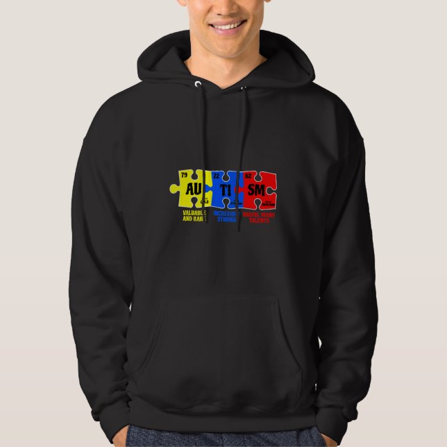 Autism Puzzle Chemical Inslag Autism Awareness Hoodie (Framsida)