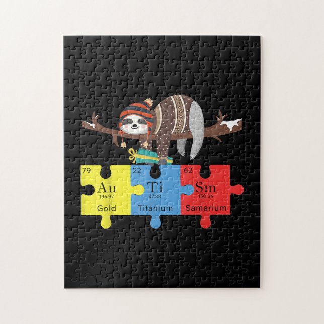 Autism Puzzle Chemistry Sloth Autism Awareness Pussel (Vertikal)